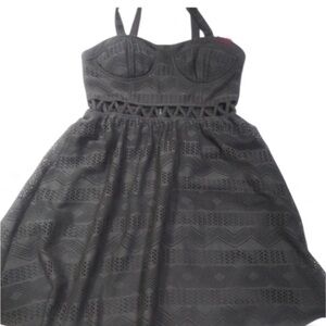 Xhilaration Gray Lace Dress Sz M New